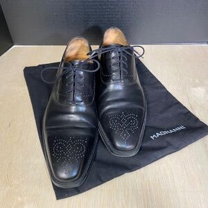 Magnanni Gerardo Size 9 Black Leather Oxford Derby Men's Shoes VERY NICE!